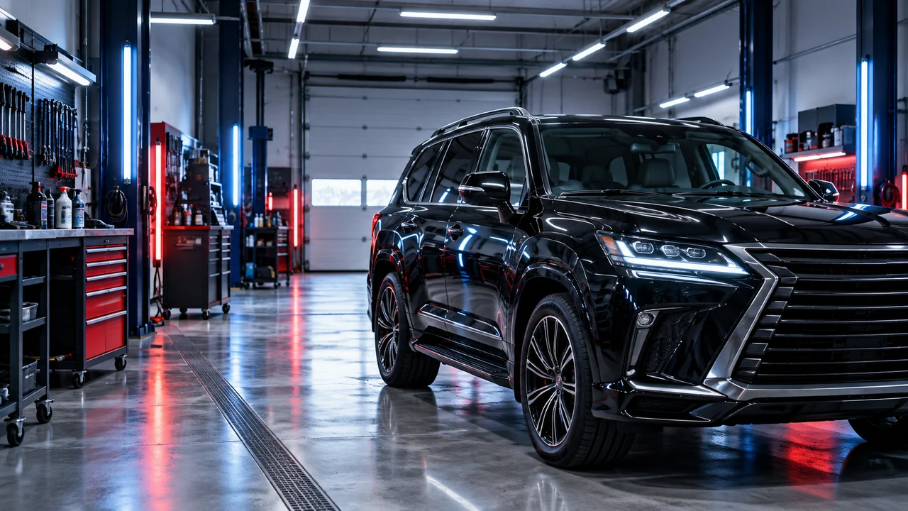 Иллюстрация автомобильного установочного центра